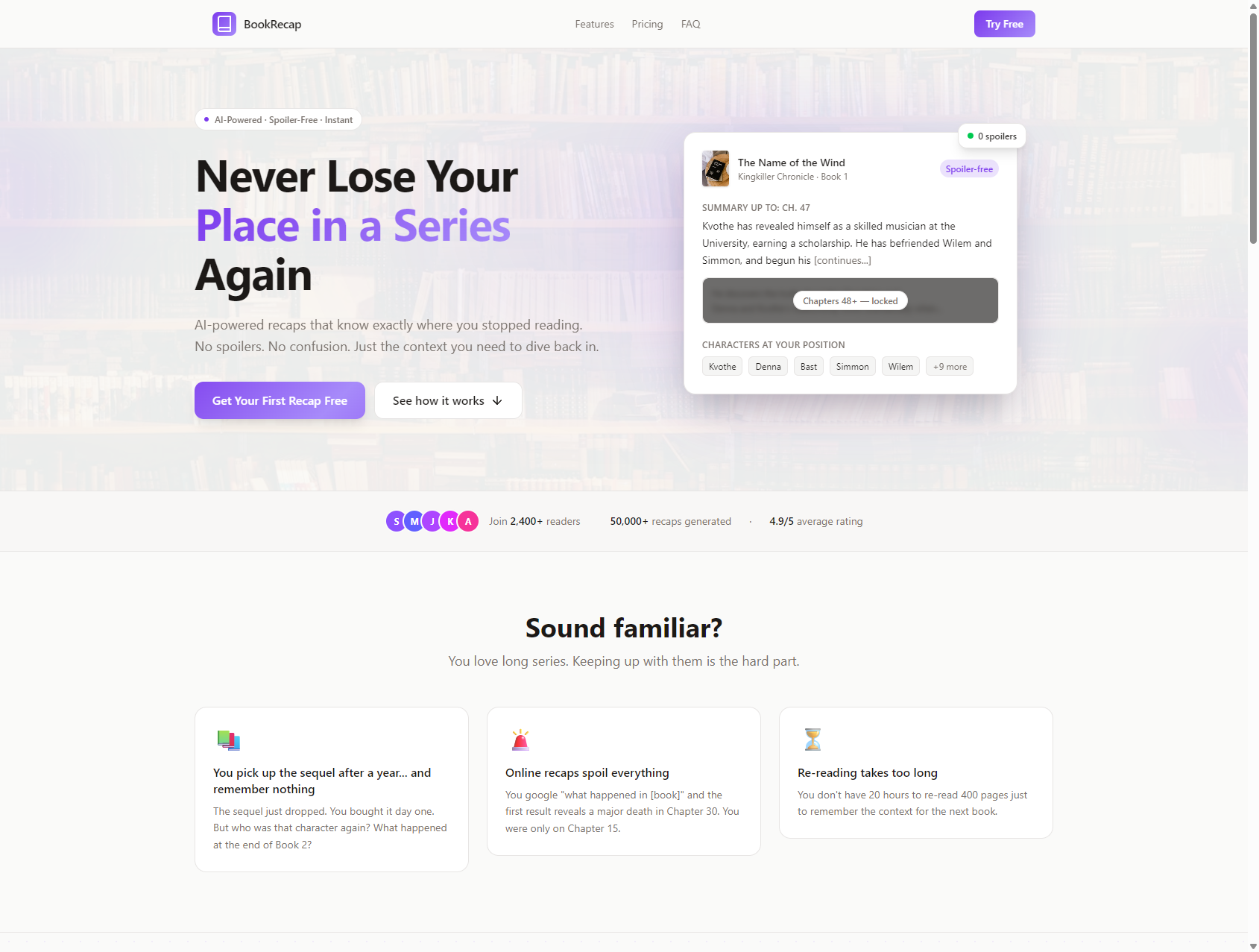 BookRecap app screenshot